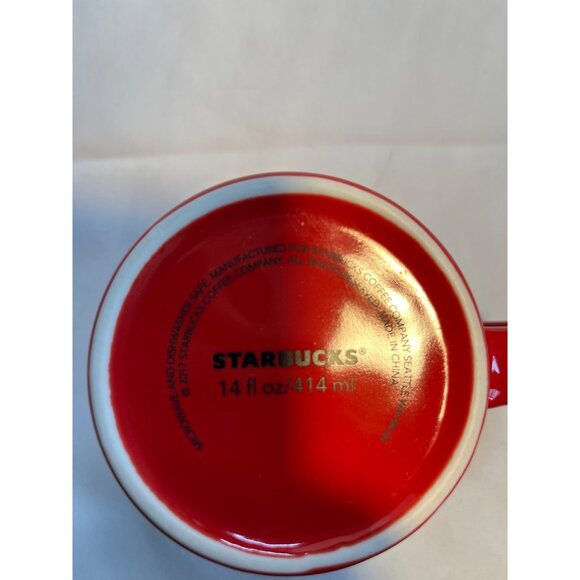 Starbucks 2017 Red Mug with Gold Logo - Picture 6 of 8
